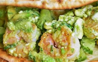 avocado shrimp flatbread sandwich