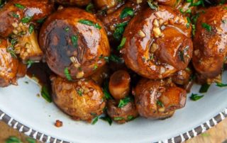 balsamic soy roasted garlic mushrooms