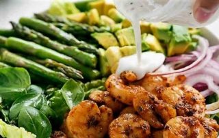 blackened shrimp avocado and asparagus salad