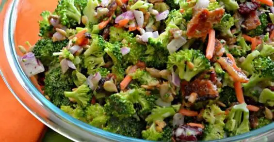 colorful bacon broccoli salad