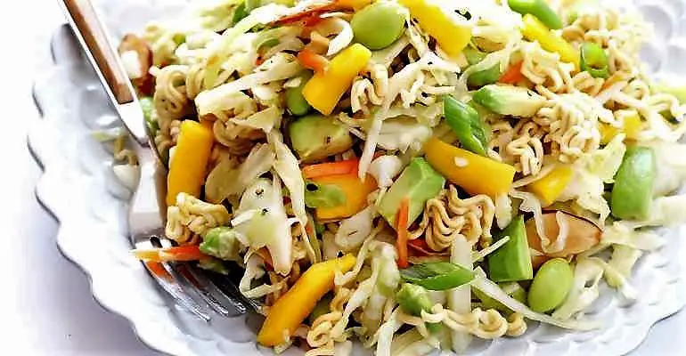 crunchy asian ramen noodle salad