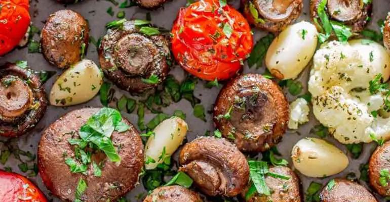 italian roasted mushrooms and veggies