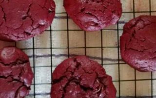 red velvet chocolate chip cookies