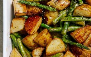 balsamic roasted new potatoes & asparagus