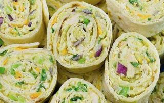 chicken avocado salad roll ups