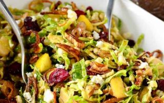 fall shredded brussels sprouts salad