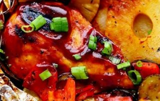 grilled hawaiian barbecue chicken foil pack