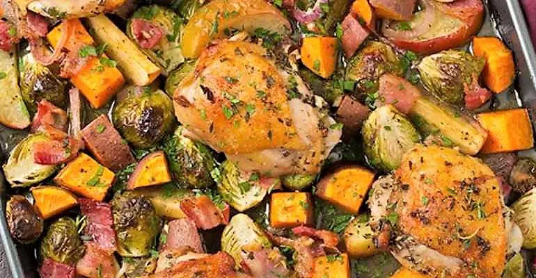 one pan autumn chicken dinner