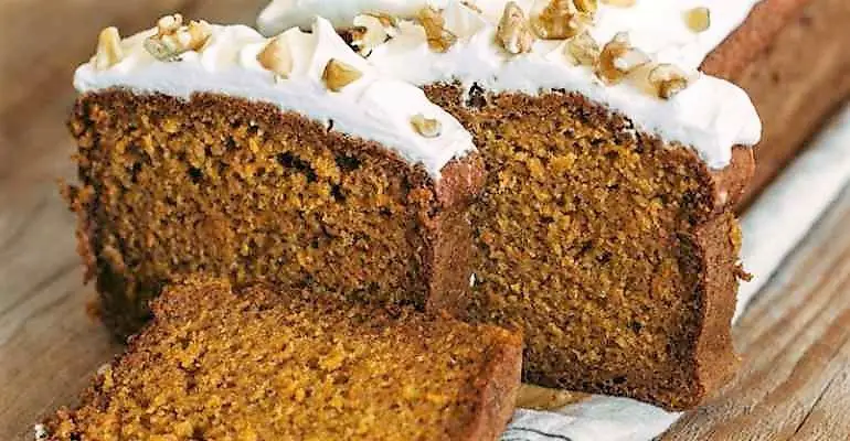 pumpkin bread with pumpkin buttercream frosting