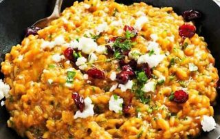 pumpkin risotto with goat cheese