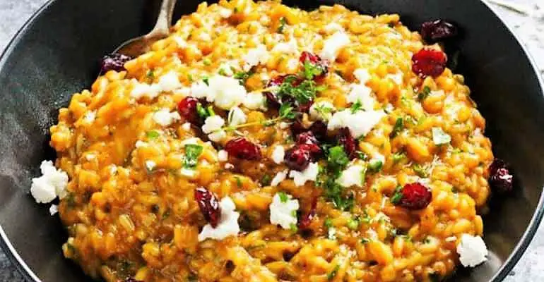 pumpkin risotto with goat cheese