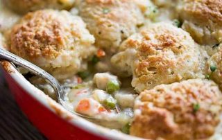 chicken pot pie with herb biscuits