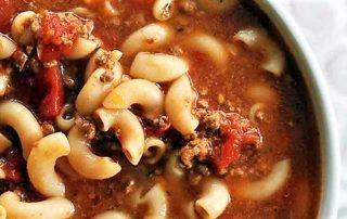 classic beef tomato macaroni soup