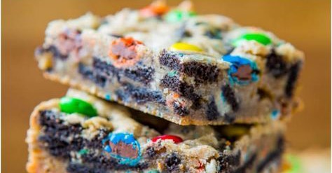 loaded mm oreo cookie bars