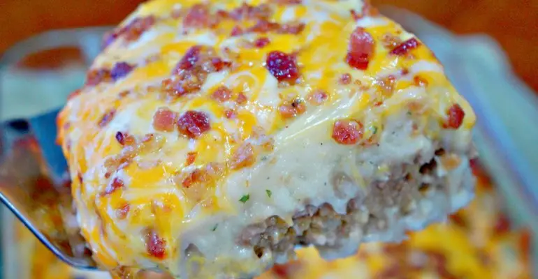 loaded potato meatloaf casserole