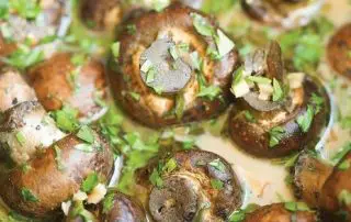 slow cooker garlic herb mushrooms