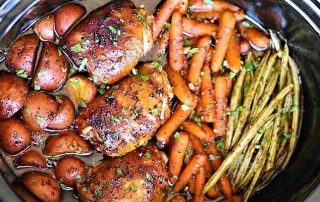 slow cooker honey garlic chicken veggies