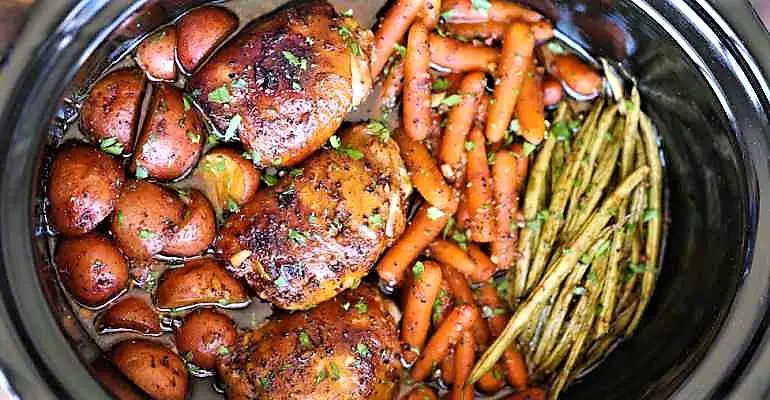 slow cooker honey garlic chicken veggies