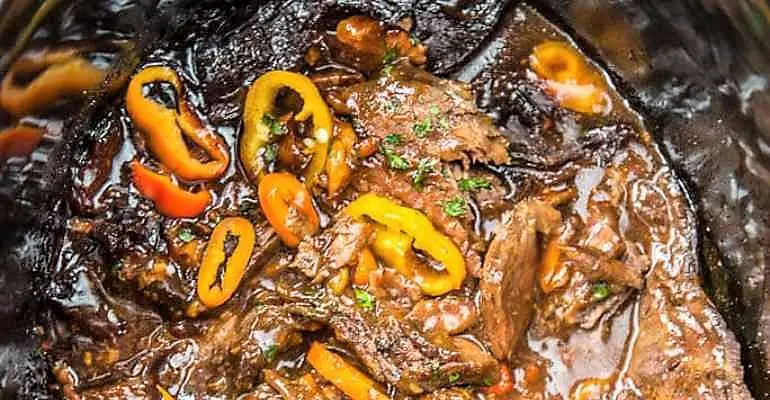 slow cooker korean beef with sweet baby peppers