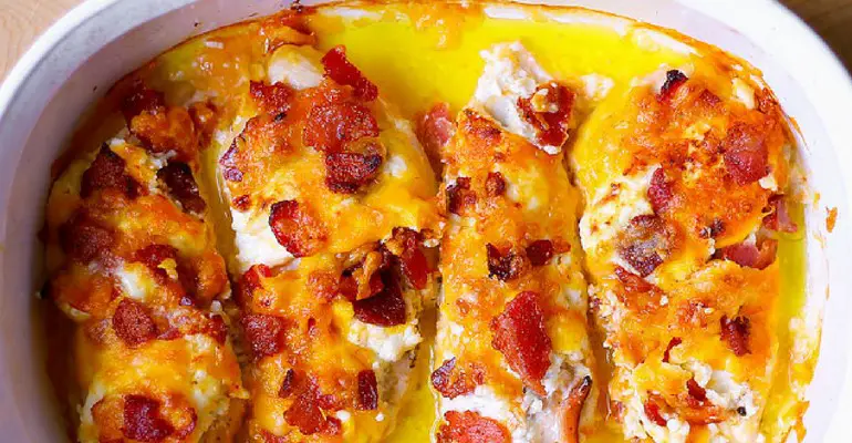 bacon,cream cheese,cheddar baked chicken